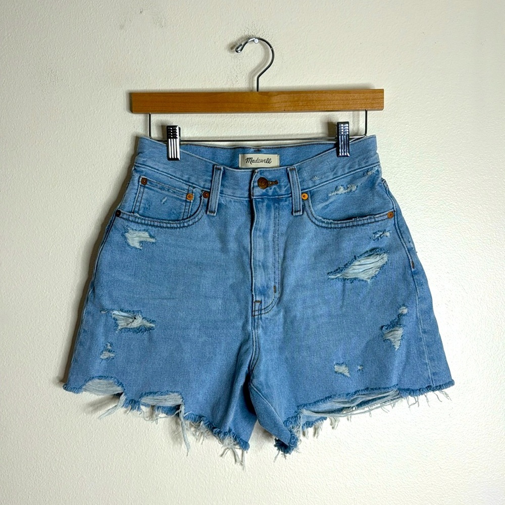 Madewell ladies the momjean denim cutoff shorts size 26 cute